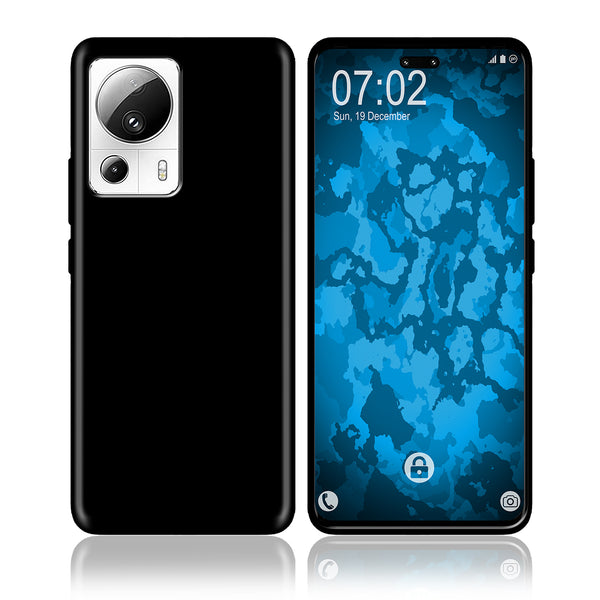 PhoneNatic Case kompatibel mit Xiaomi 13 Lite – Schwarz Silikon Hülle crystal-case Cover