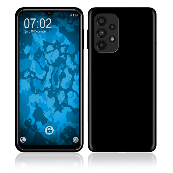 PhoneNatic Case kompatibel mit Samsung Galaxy A23 – Schwarz Silikon Hülle crystal-case Cover