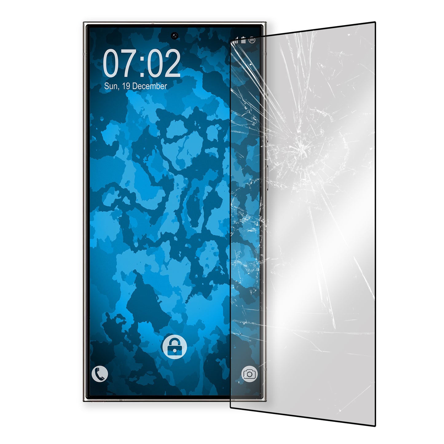 2x Glas-Folie klar  für Samsung Galaxy S24 Ultra – Panzerglas für Samsung Galaxy S24 Ultra