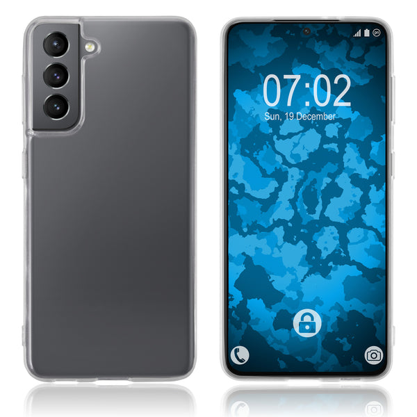 PhoneNatic Case kompatibel mit Samsung Galaxy S21 – Crystal Clear Silikon Hülle crystal-case Cover