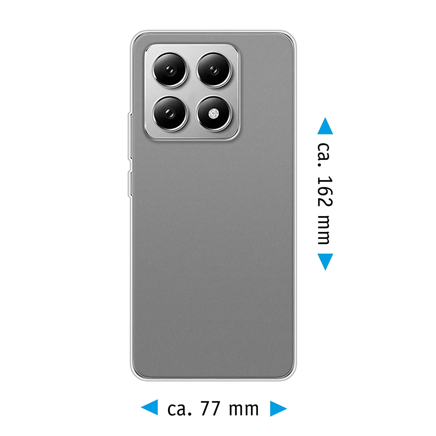 PhoneNatic Case kompatibel mit Xiaomi 14T Pro – Transparent Silikon Hülle crystal-case Cover