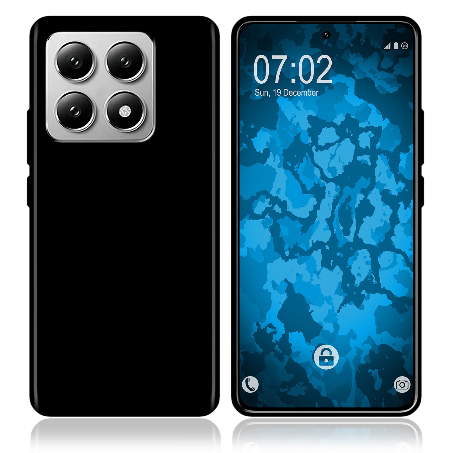 PhoneNatic Case kompatibel mit Xiaomi 14T Pro – Schwarz Silikon Hülle crystal-case Cover