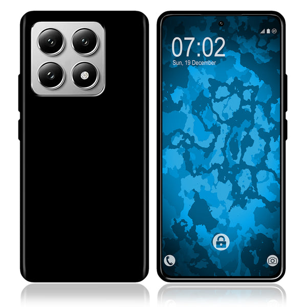 PhoneNatic Case kompatibel mit Xiaomi 14T – Schwarz Silikon Hülle crystal-case Cover