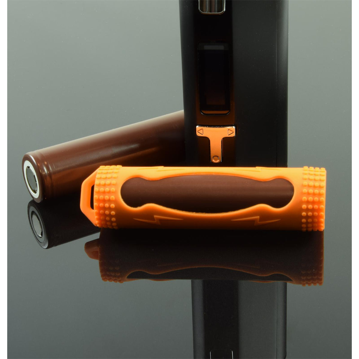 Case für 18650 Akku Battery Hülle Silikon - in orange - Tasche – Ansicht 2
