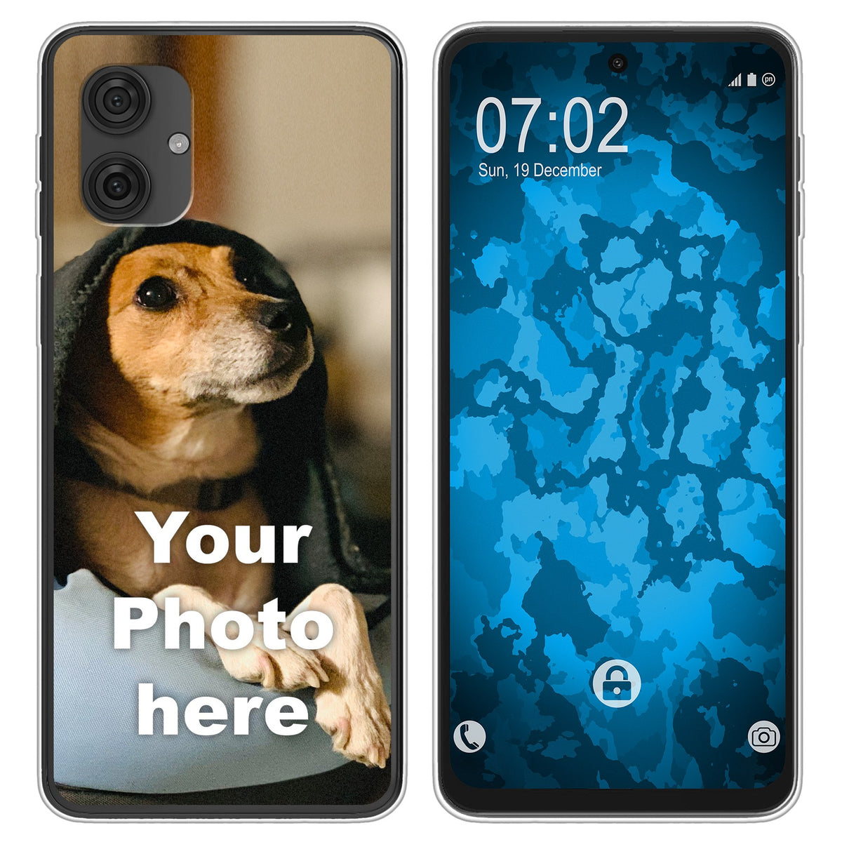 Personalisierte Handyhülle für Moto G55 (transparent) zum Selbstgestalten mit eigenem Foto
