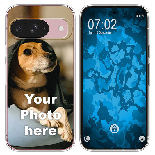 PhoneNatic Case kompatibel mit Pixel 9 Personalisierte Handyhülle clear zum selbst gestalten mit eigenem Foto