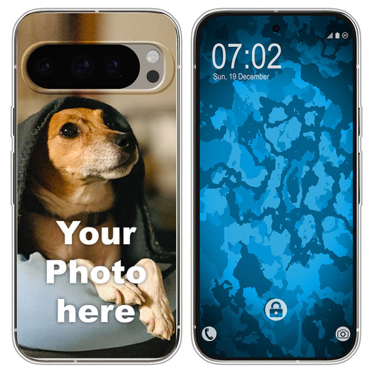 PhoneNatic Case kompatibel mit Pixel 9 Pro Personalisierte Handyhülle clear zum selbst gestalten mit eigenem Foto