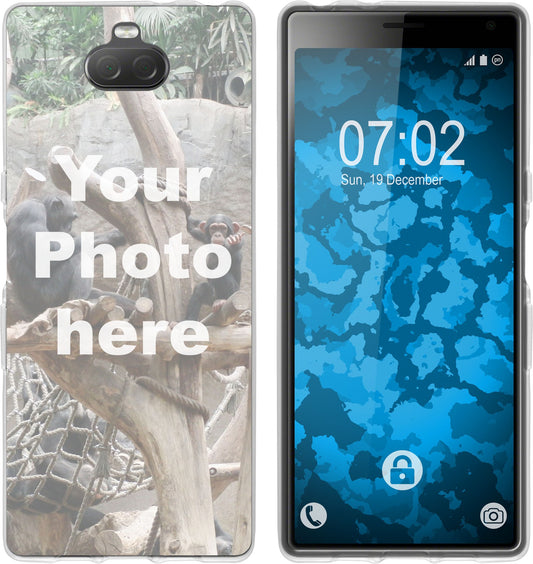 PhoneNatic Case kompatibel mit Xperia 10 Plus Personalisierte Handyhülle clear zum selbst gestalten mit eigenem Foto