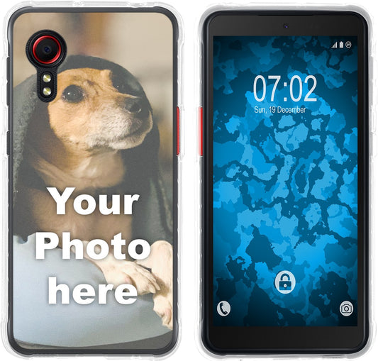 PhoneNatic Case kompatibel mit Galaxy Xcover 5 Personalisierte Handyhülle clear zum selbst gestalten mit eigenem Foto