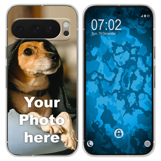 PhoneNatic Case kompatibel mit Pixel 9 Pro XL Personalisierte Handyhülle clear zum selbst gestalten mit eigenem Foto
