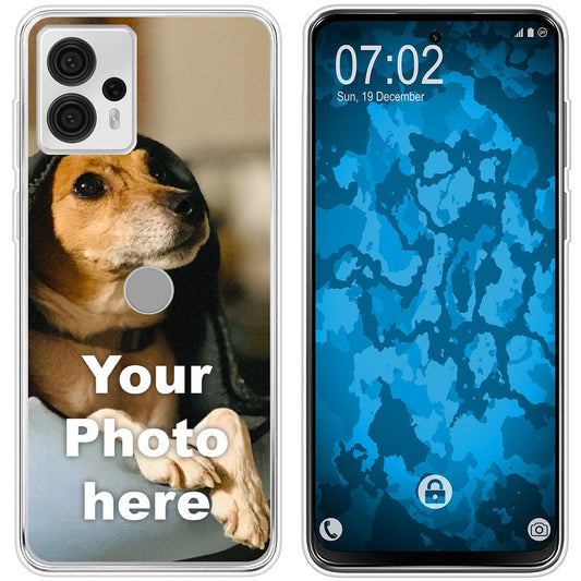 PhoneNatic Case kompatibel mit Moto G13 Personalisierte Handyhülle clear zum selbst gestalten mit eigenem Foto