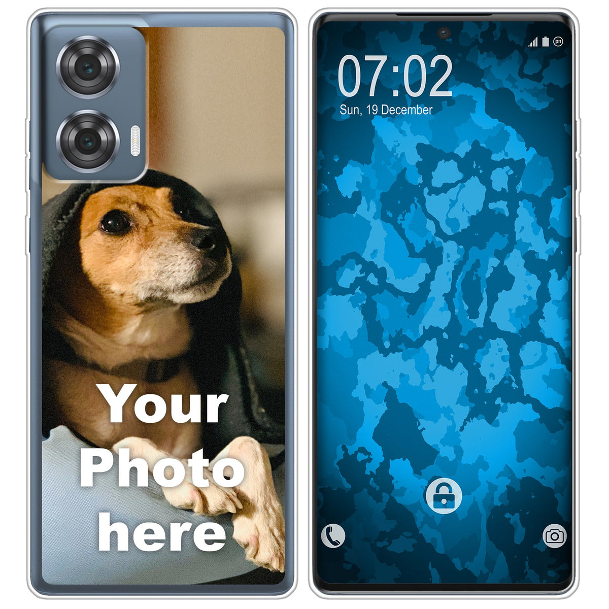 Personalisierte Handyhülle für Moto Edge 50 Fusion (transparent) zum Selbstgestalten mit eigenem Foto