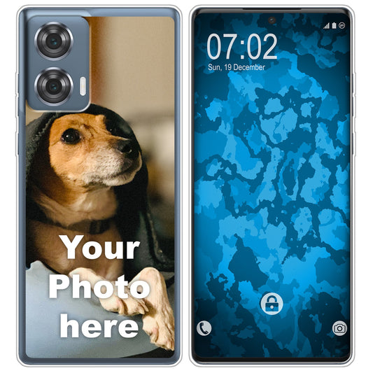 PhoneNatic Case kompatibel mit Moto Edge 50 Fusion Personalisierte Handyhülle clear zum selbst gestalten mit eigenem Fot