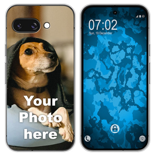 PhoneNatic Case kompatibel mit Pixel 9a Personalisierte Handyhülle clear zum selbst gestalten mit eigenem Foto