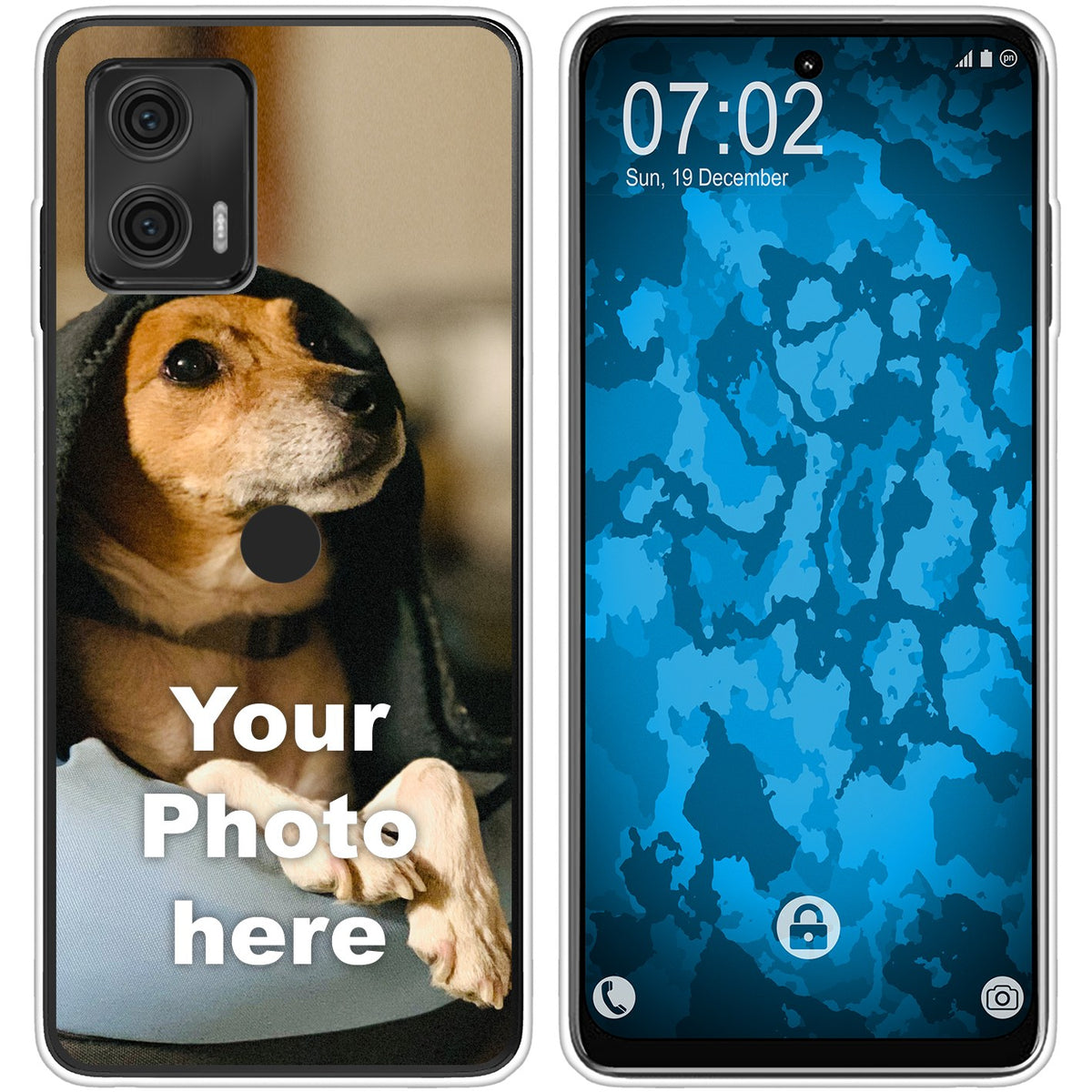 Personalisierte Handyhülle für Moto G73 (transparent) zum Selbstgestalten mit eigenem Foto