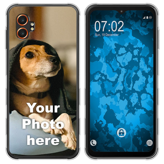 PhoneNatic Case kompatibel mit Galaxy Xcover 7 Pro Personalisierte Handyhülle clear zum selbst gestalten mit eigenem Fot