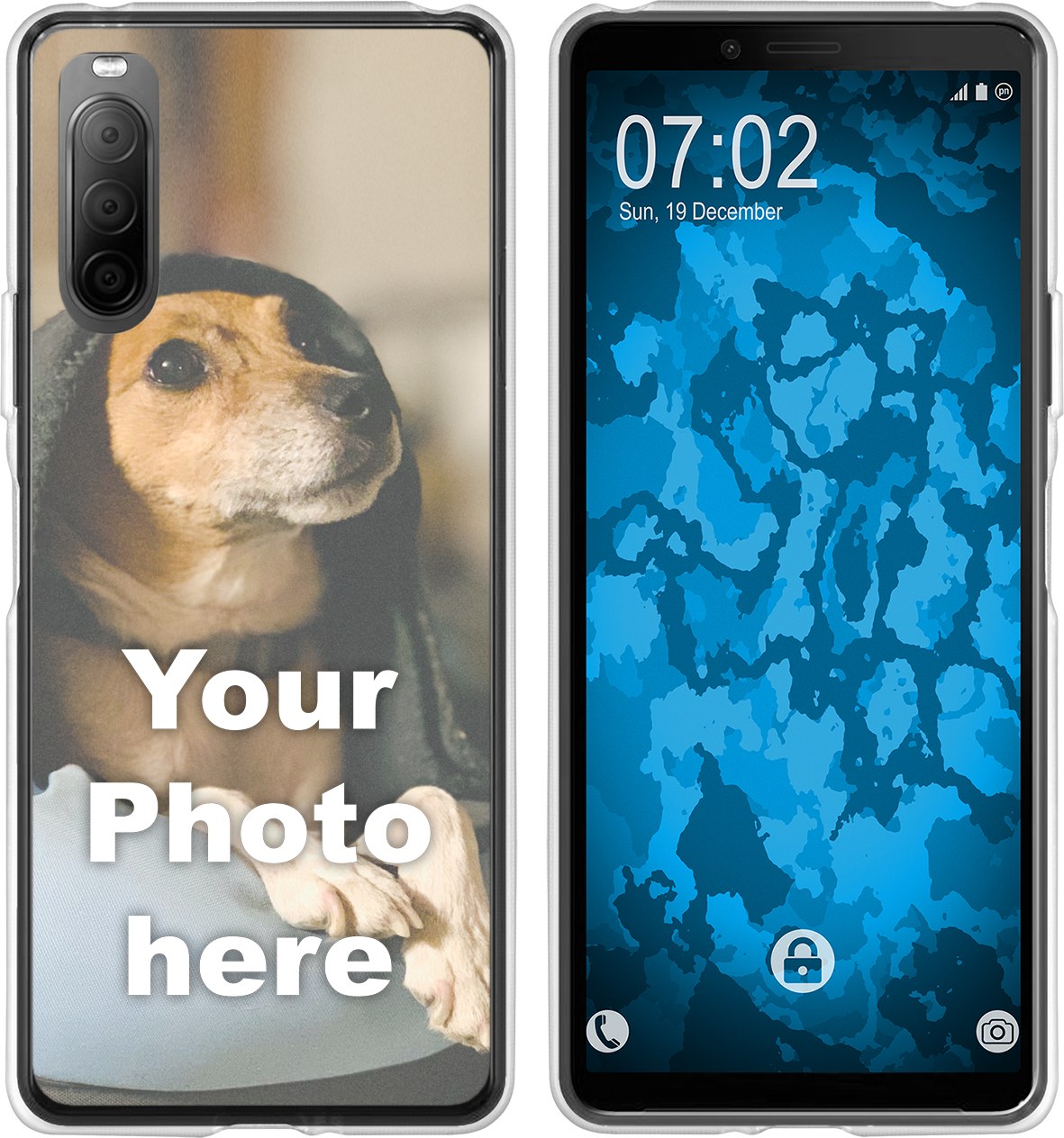 Personalisierte Handyhülle für Xperia 10 II (transparent) zum Selbstgestalten mit eigenem Foto