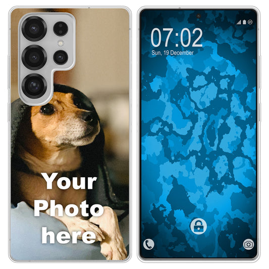 PhoneNatic Case kompatibel mit Galaxy S25 Personalisierte Handyhülle clear zum selbst gestalten mit eigenem Foto