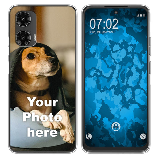 PhoneNatic Case kompatibel mit Moto G35 Personalisierte Handyhülle clear zum selbst gestalten mit eigenem Foto