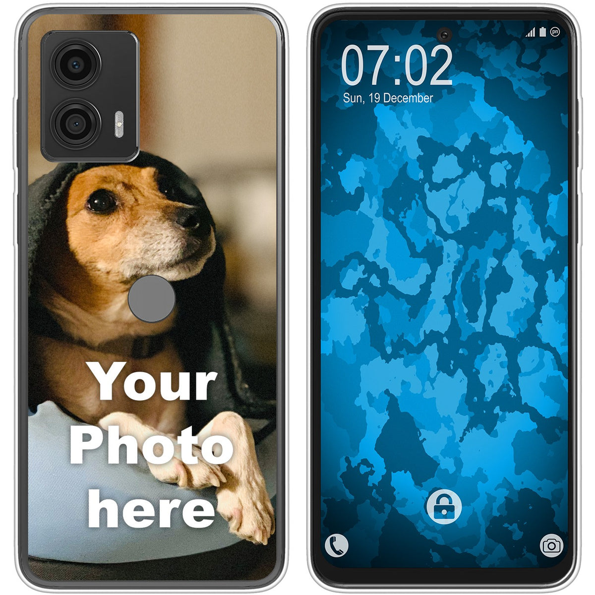 Personalisierte Handyhülle für Moto G53 (transparent) zum Selbstgestalten mit eigenem Foto