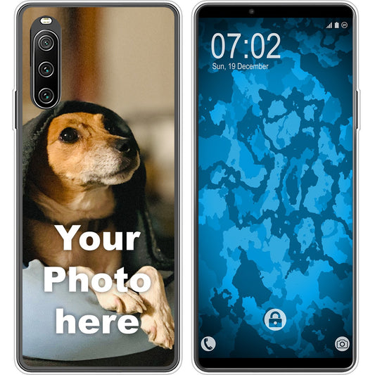 PhoneNatic Case kompatibel mit Xperia 10 V Personalisierte Handyhülle clear zum selbst gestalten mit eigenem Foto
