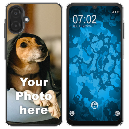 PhoneNatic Case kompatibel mit Galaxy A07 Personalisierte Handyhülle clear zum selbst gestalten mit eigenem Foto