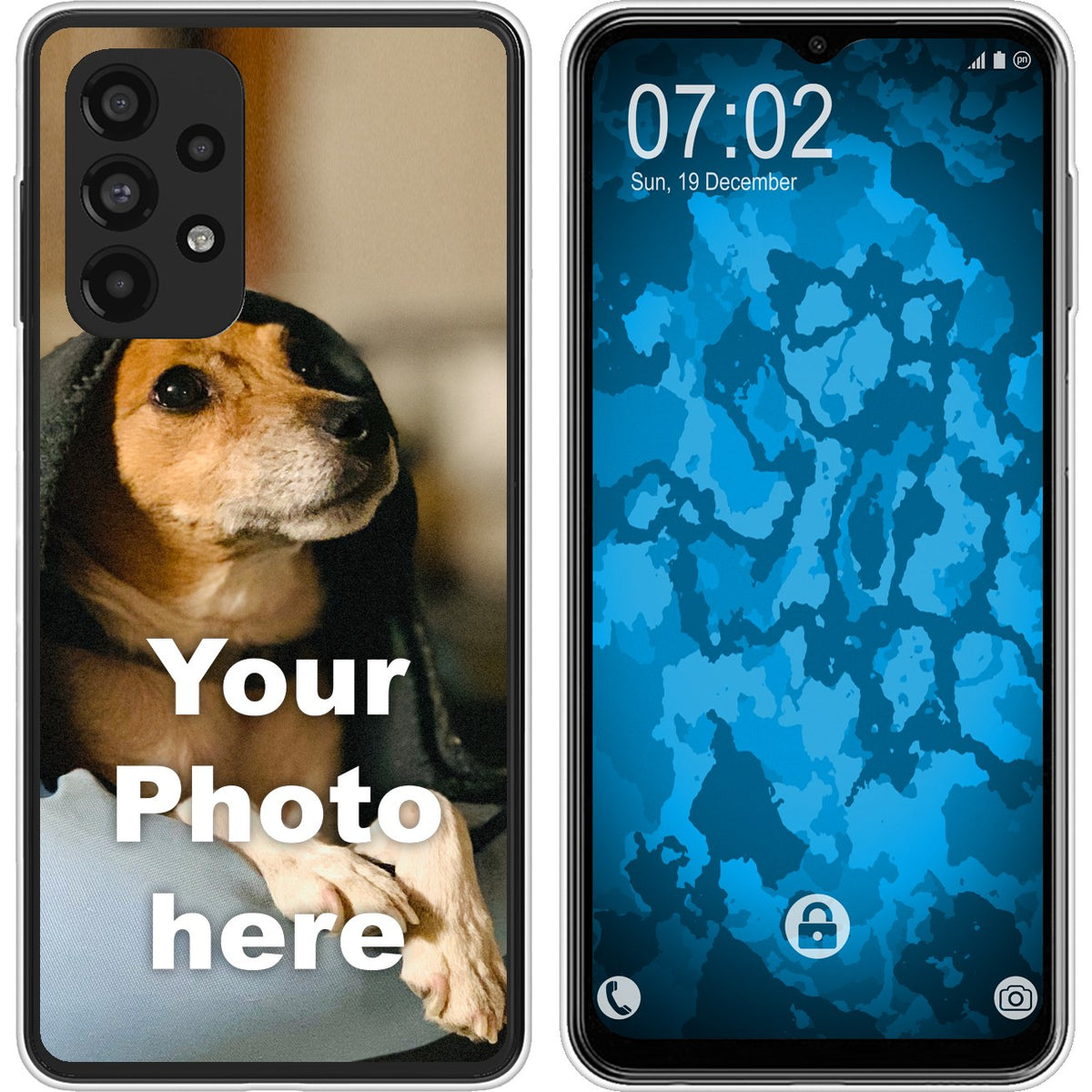 Personalisierte Handyhülle für Galaxy A23 4G / 5G (transparent) zum Selbstgestalten mit eigenem Foto