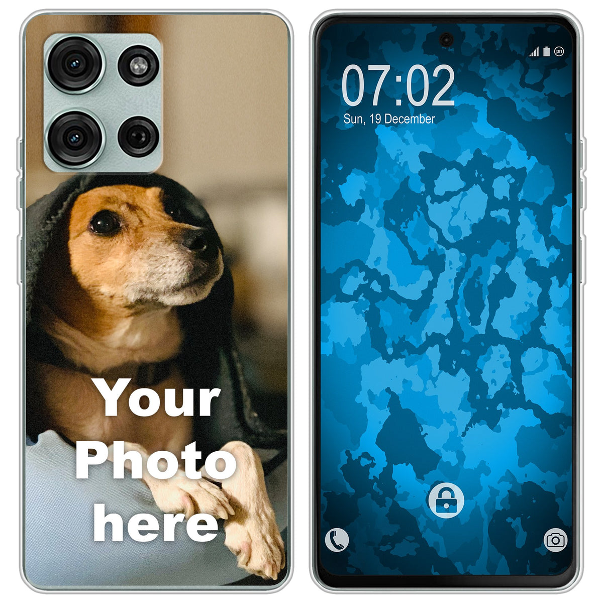 Personalisierte Handyhülle für Moto G75 (transparent) zum Selbstgestalten mit eigenem Foto