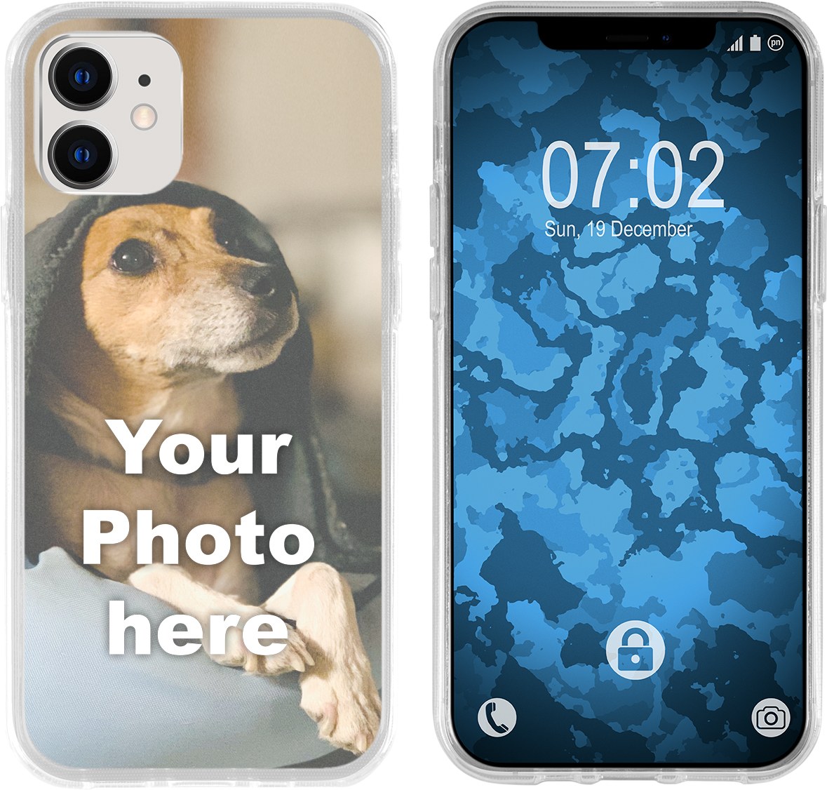 Personalisierte Handyhülle für iPhone 12/12 Pro (transparent) zum Selbstgestalten mit eigenem Foto