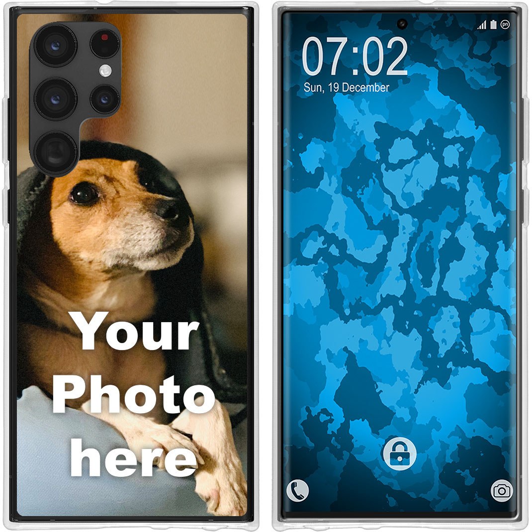 PhoneNatic Case kompatibel mit Galaxy S23 Ultra Personalisierte Handyhülle clear zum selbst gestalten mit eigenem Foto