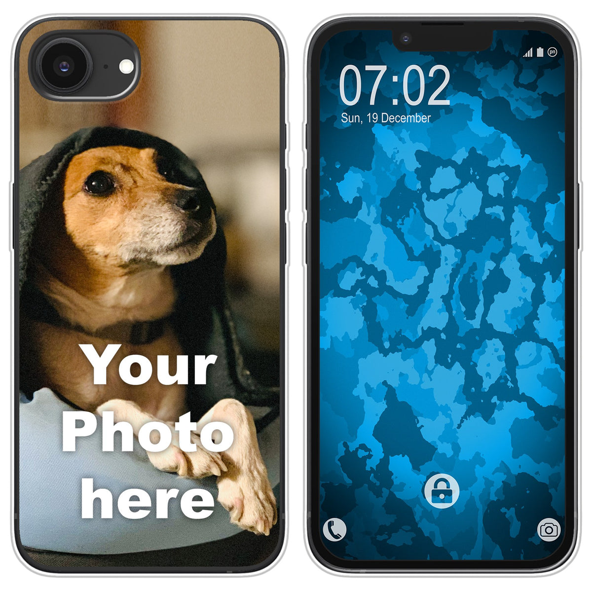 Personalisierte Handyhülle für iPhone 16e / 17e (transparent) zum Selbstgestalten mit eigenem Foto