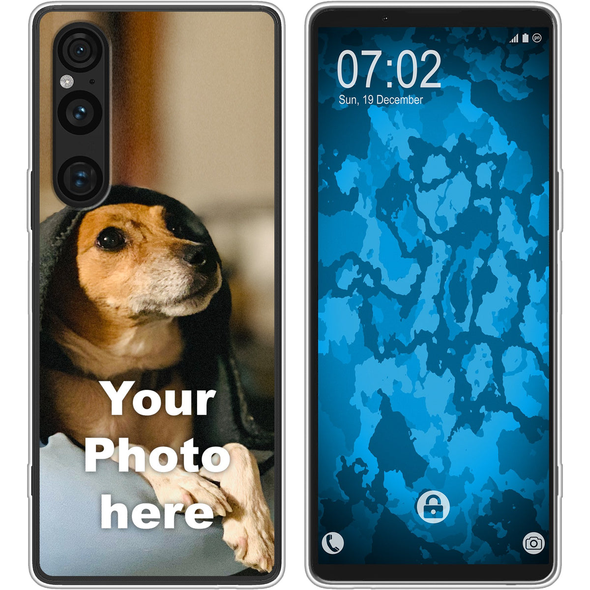 PhoneNatic Case kompatibel mit Xperia 1 V Personalisierte Handyhülle clear zum selbst gestalten mit eigenem Foto