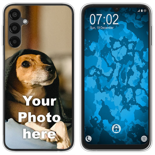 PhoneNatic Case kompatibel mit Galaxy A34 5G Personalisierte Handyhülle clear zum selbst gestalten mit eigenem Foto