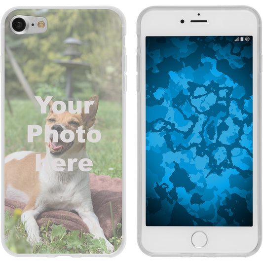PhoneNatic Case kompatibel mit iPhone SE 2020/8 / 7 Personalisierte Handyhülle clear zum selbst gestalten mit eigenem Fo