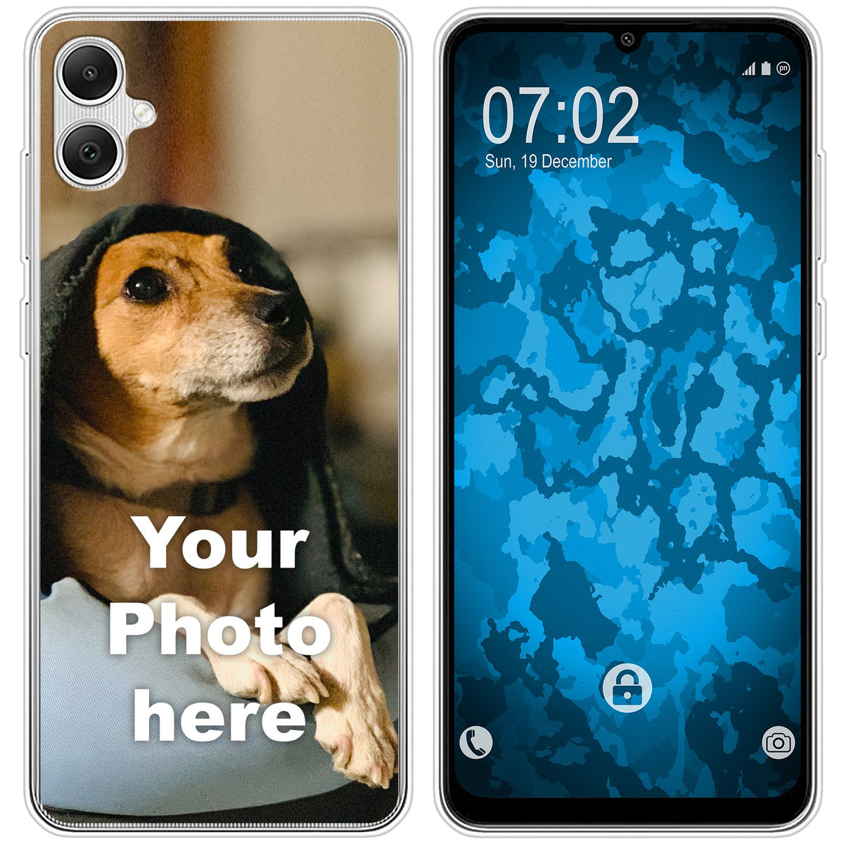 Personalisierte Handyhülle für Galaxy A06 (transparent) zum Selbstgestalten mit eigenem Foto