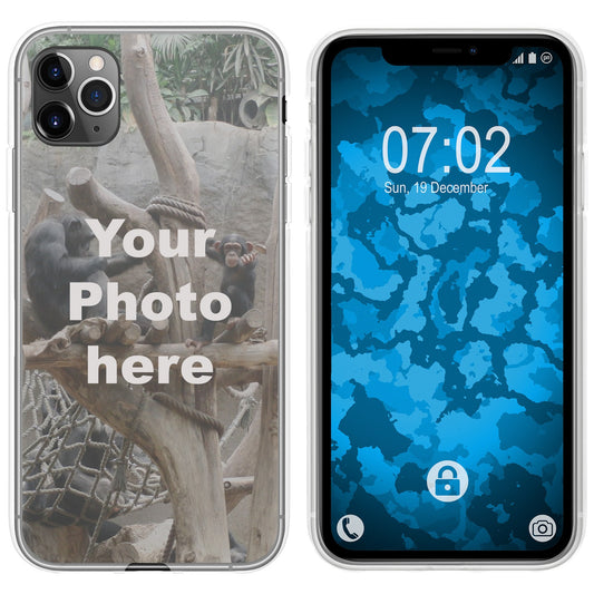 PhoneNatic Case kompatibel mit iPhone 11 Pro Personalisierte Handyhülle clear zum selbst gestalten mit eigenem Foto