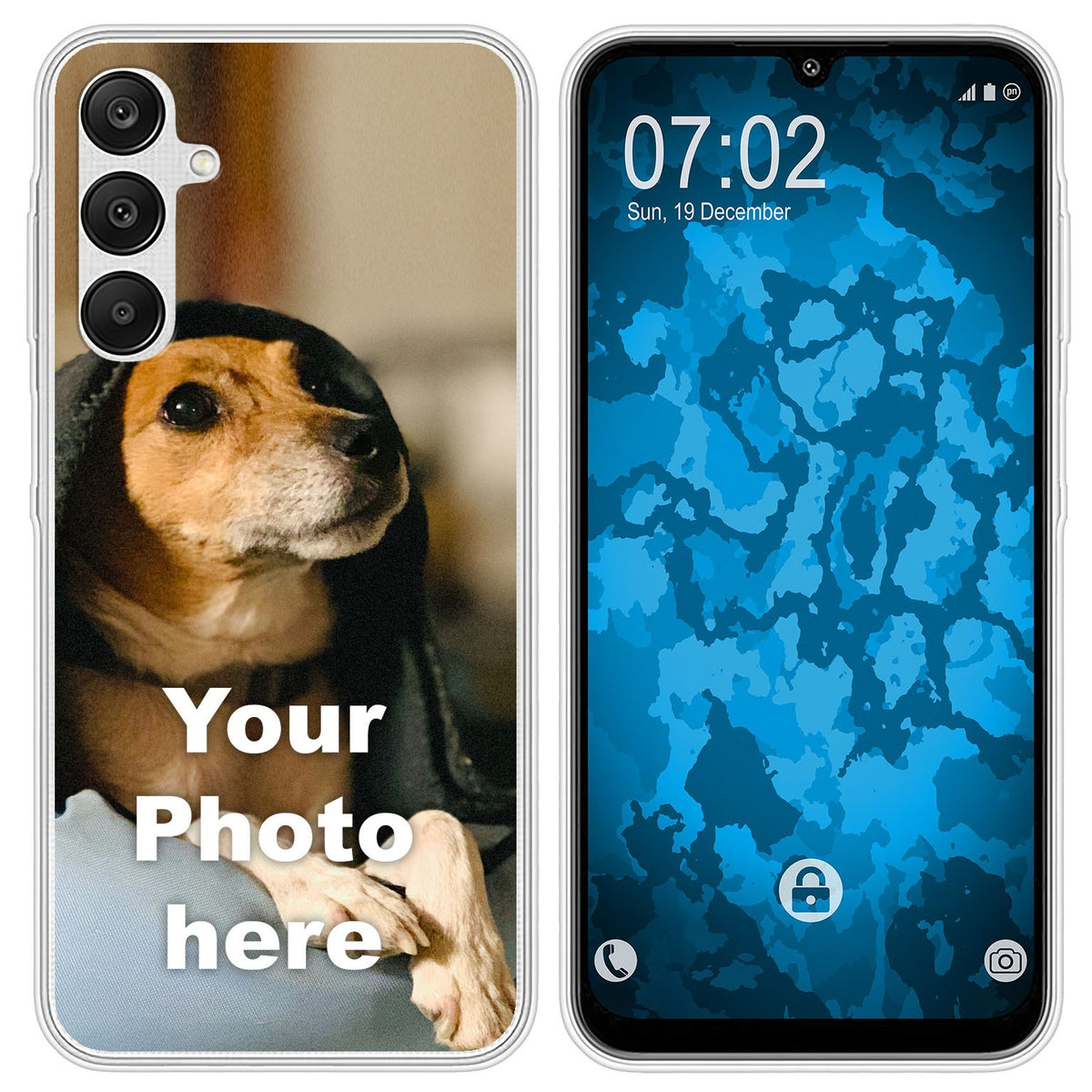 Personalisierte Handyhülle für Galaxy A25 (transparent) zum Selbstgestalten mit eigenem Foto