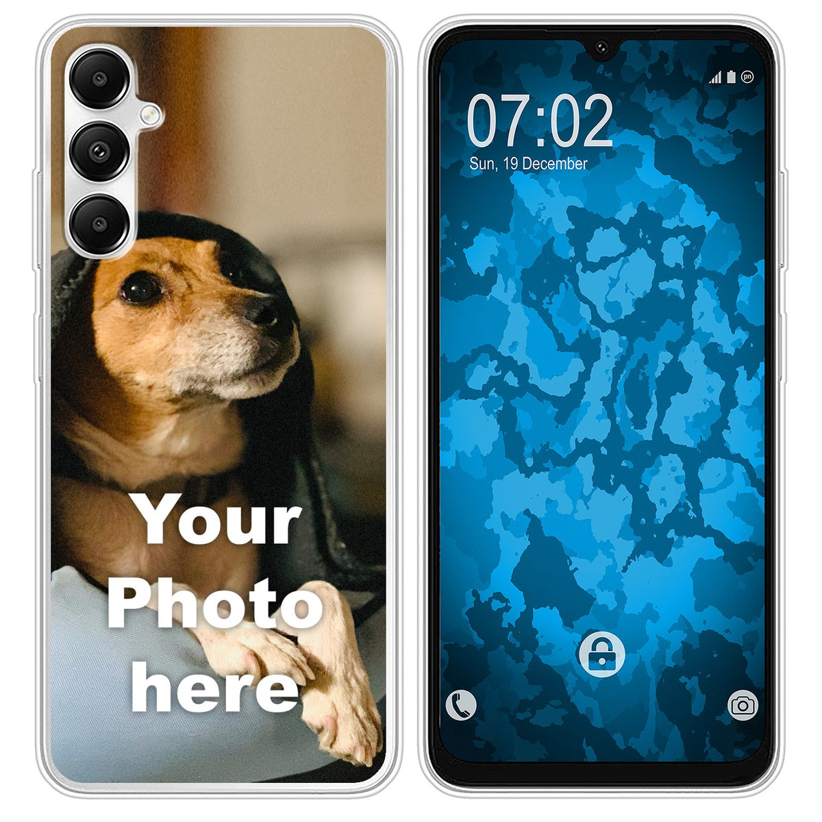 Personalisierte Handyhülle für Galaxy A05s (transparent) zum Selbstgestalten mit eigenem Foto