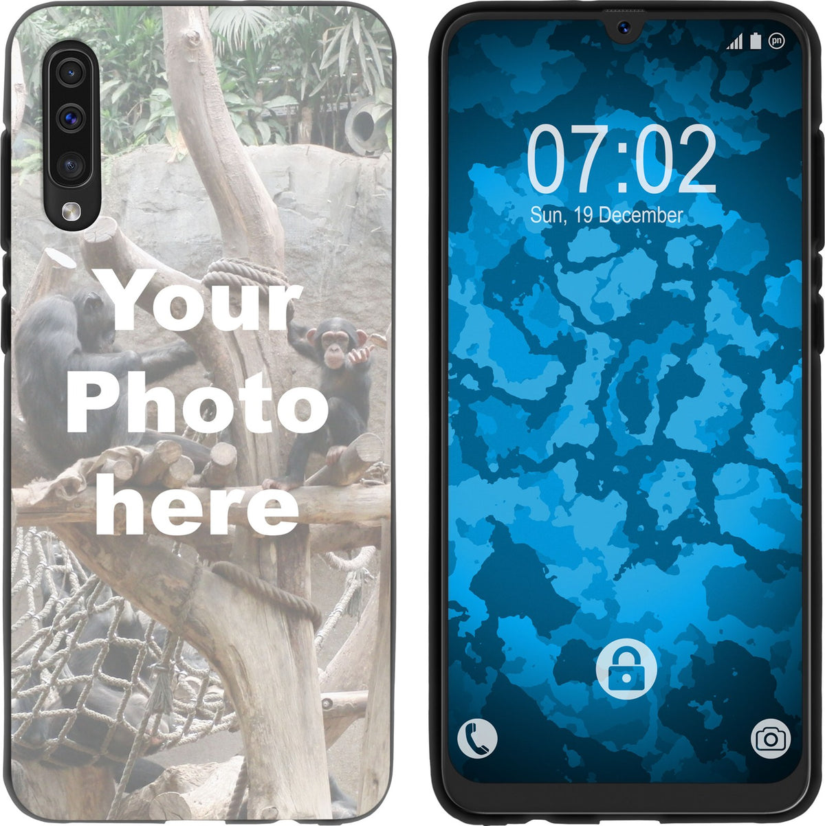 Personalisierte Handyhülle für Galaxy A50 (schwarz) zum Selbstgestalten mit eigenem Foto