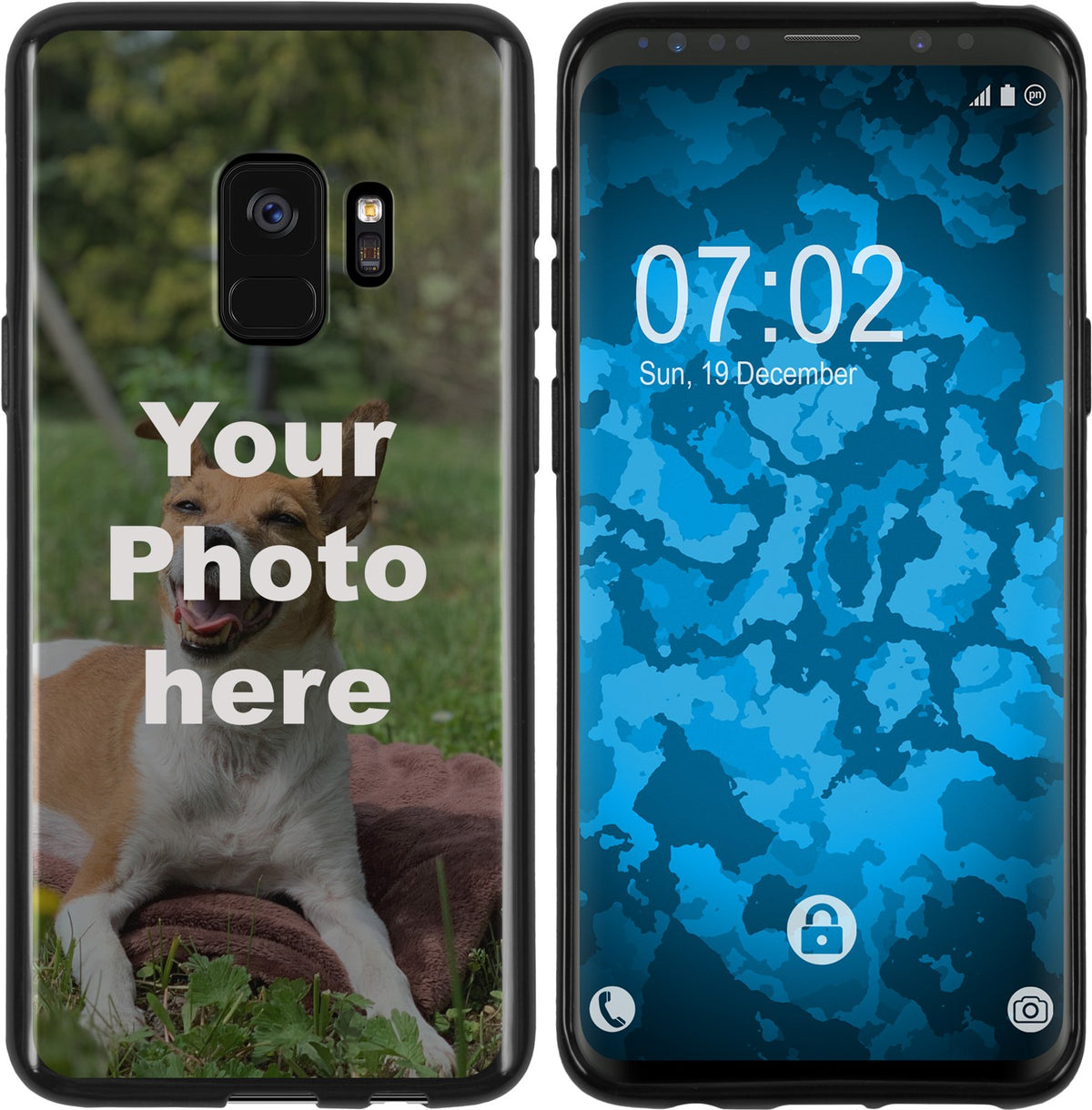 Personalisierte Handyhülle für Galaxy S9 (schwarz) zum Selbstgestalten mit eigenem Foto