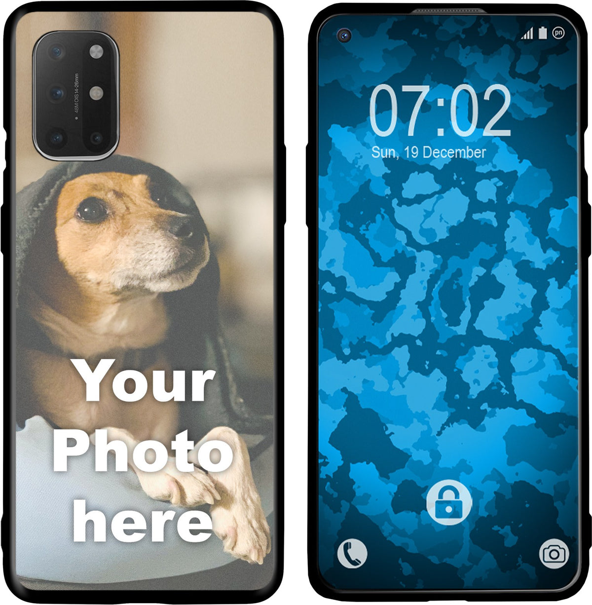 Personalisierte Handyhülle für OnePlus 8T (schwarz) zum Selbstgestalten mit eigenem Foto
