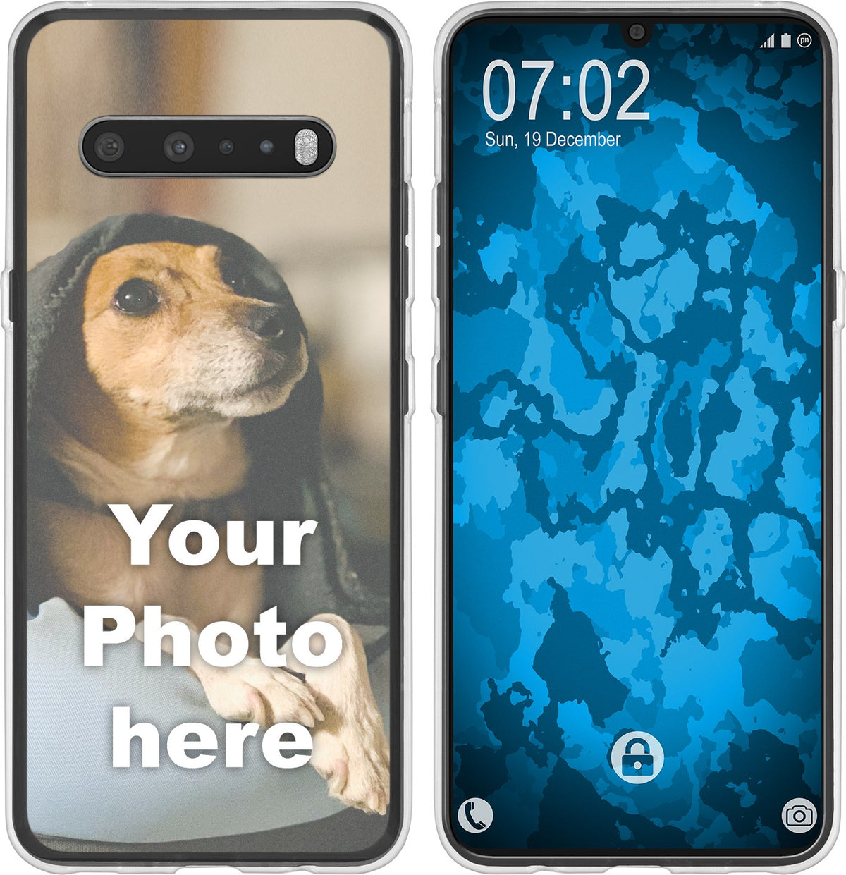Personalisierte Handyhülle für V60 ThinQ (transparent) zum Selbstgestalten mit eigenem Foto