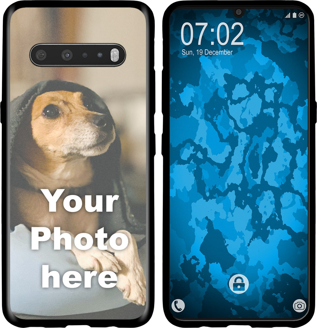 Personalisierte Handyhülle für V60 ThinQ (schwarz) zum Selbstgestalten mit eigenem Foto