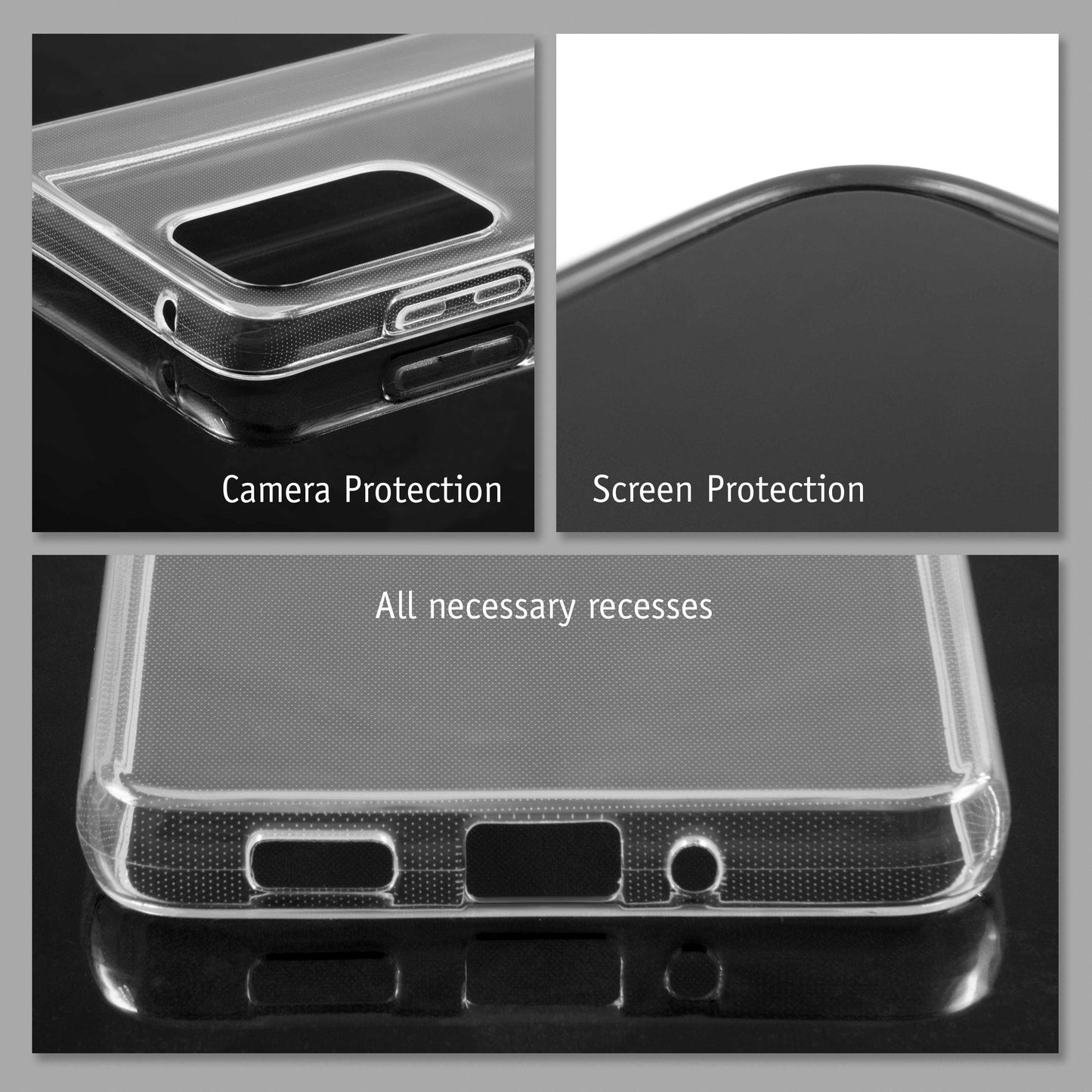 PhoneNatic Case kompatibel mit Samsung Galaxy A33 – Schwarz Silikon Hülle crystal-case Cover