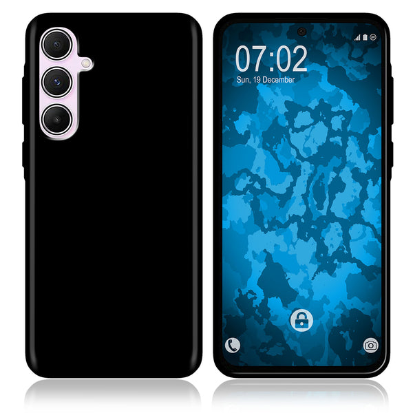 PhoneNatic Case kompatibel mit Samsung Galaxy A55 – Schwarz Silikon Hülle crystal-case Cover