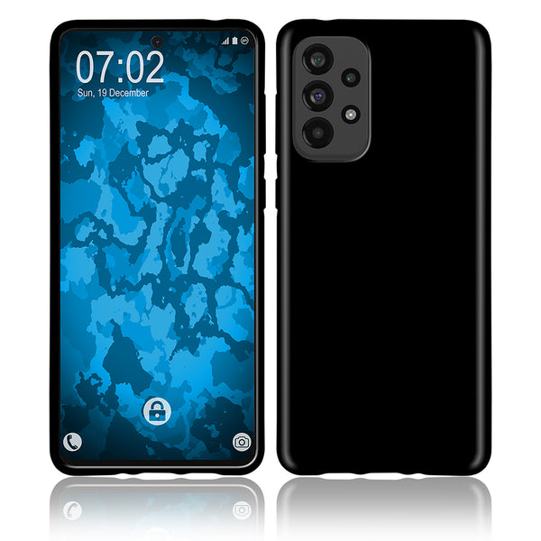 PhoneNatic Case kompatibel mit Samsung Galaxy A73 – Schwarz Silikon Hülle crystal-case Cover