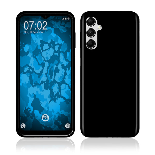 PhoneNatic Case kompatibel mit Samsung Galaxy M14 – Schwarz Silikon Hülle crystal-case Cover