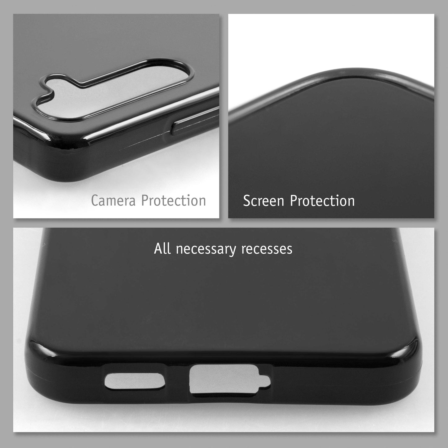 PhoneNatic Case kompatibel mit Samsung Galaxy S25 Plus – Schwarz Silikon Hülle crystal-case Cover