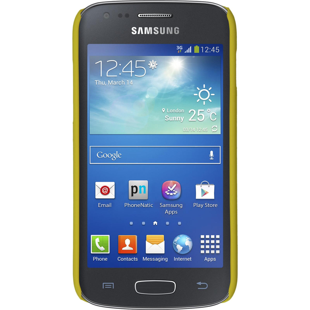 Case für Samsung Galaxy Ace 3 - Hülle gelb gummiert Hard-case – Ansicht 2