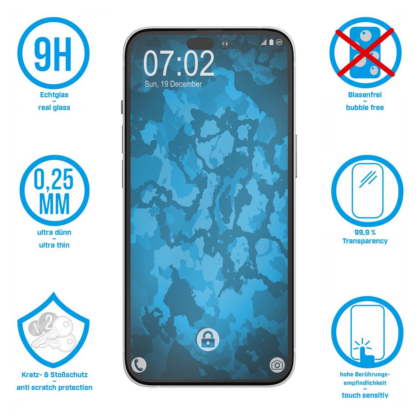 1x Glasfolie klar  für Apple iPhone 14 – Panzerglas für iPhone 14
